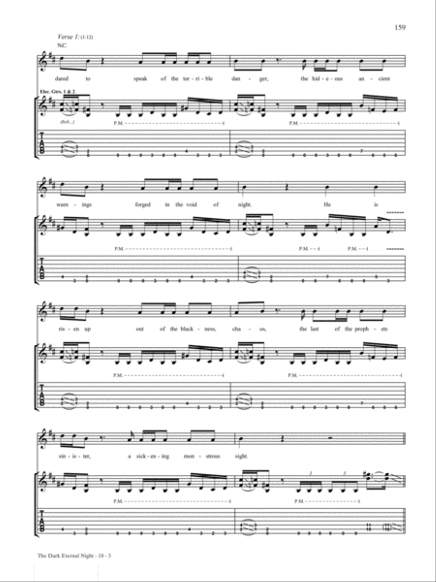 The Dark Eternal Night Guitar Tablature scores gallery preview page 3