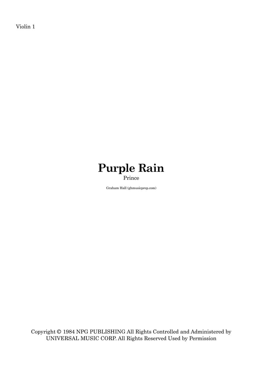 Purple Rain String Quartet scores gallery preview page 5