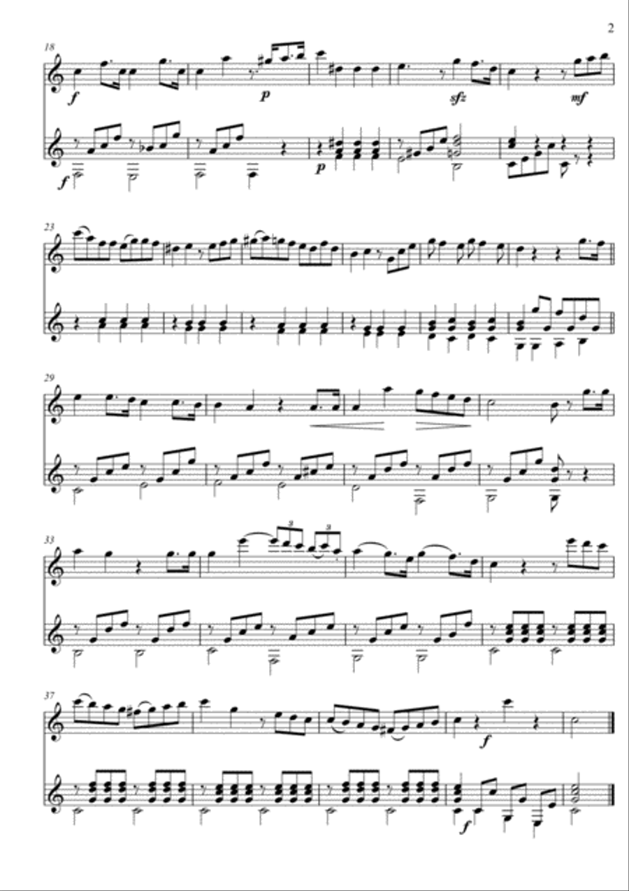 Easy Violin Guitar duets play along by Giuliani part I String Duet scores gallery preview page 2