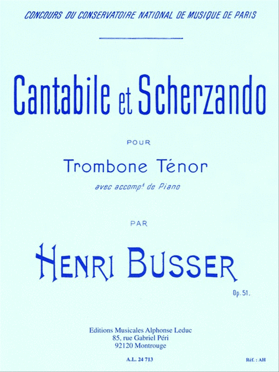 Cantabile And Scherzando, For Trombone And Piano Piano Accompaniment scores gallery preview page 1