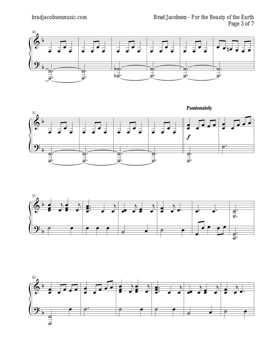 For the Beauty of the Earth Piano Solo scores gallery preview page 3