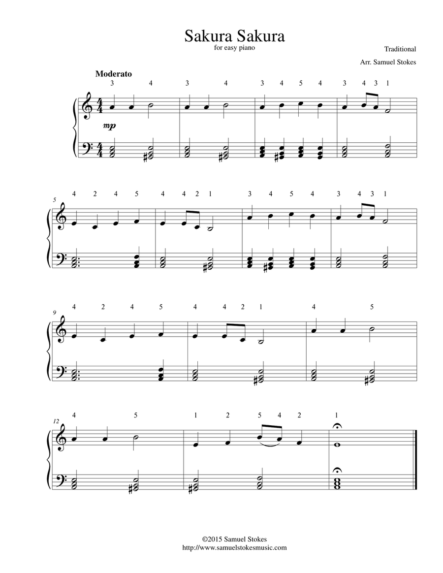 Sakura Sakura - for easy piano Easy Piano scores gallery preview page 1