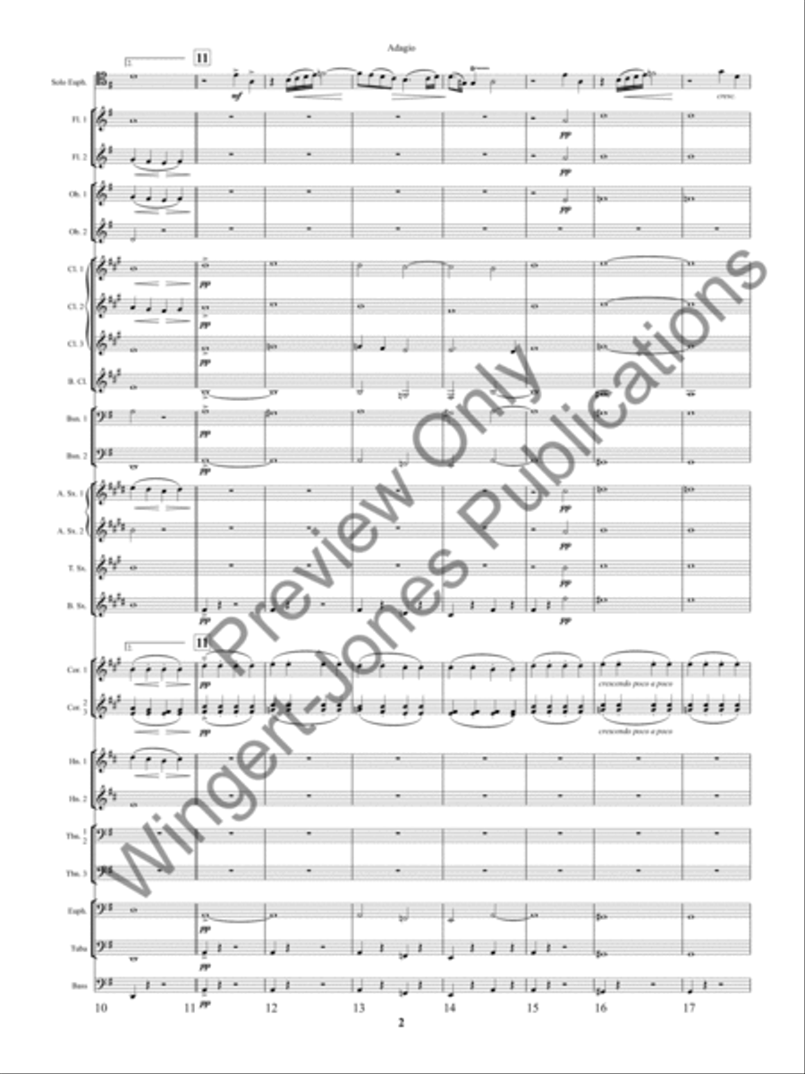 Adagio Solo Euphonium and Winds Concert Band scores gallery preview page 5