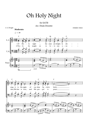 Book cover for Oh Holy Night (F major - SATB - with chords - with piano - one staff)
