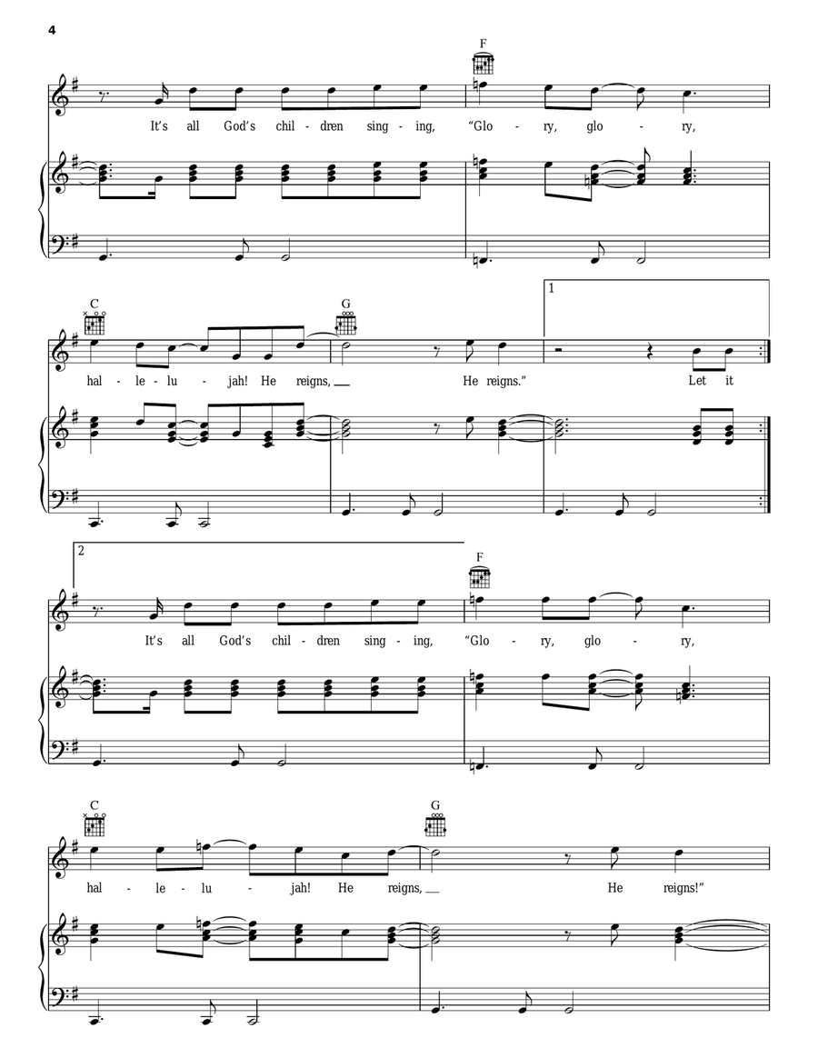 He Reigns Piano, Vocal, Guitar scores gallery preview page 4
