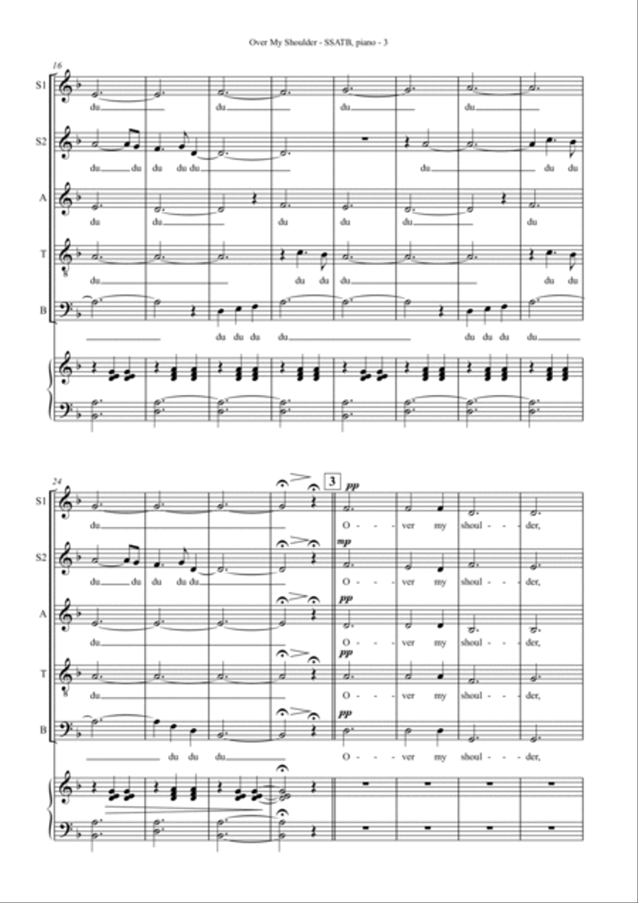 Over My Shoulder Over My Shoulder 4-Part scores gallery preview page 3