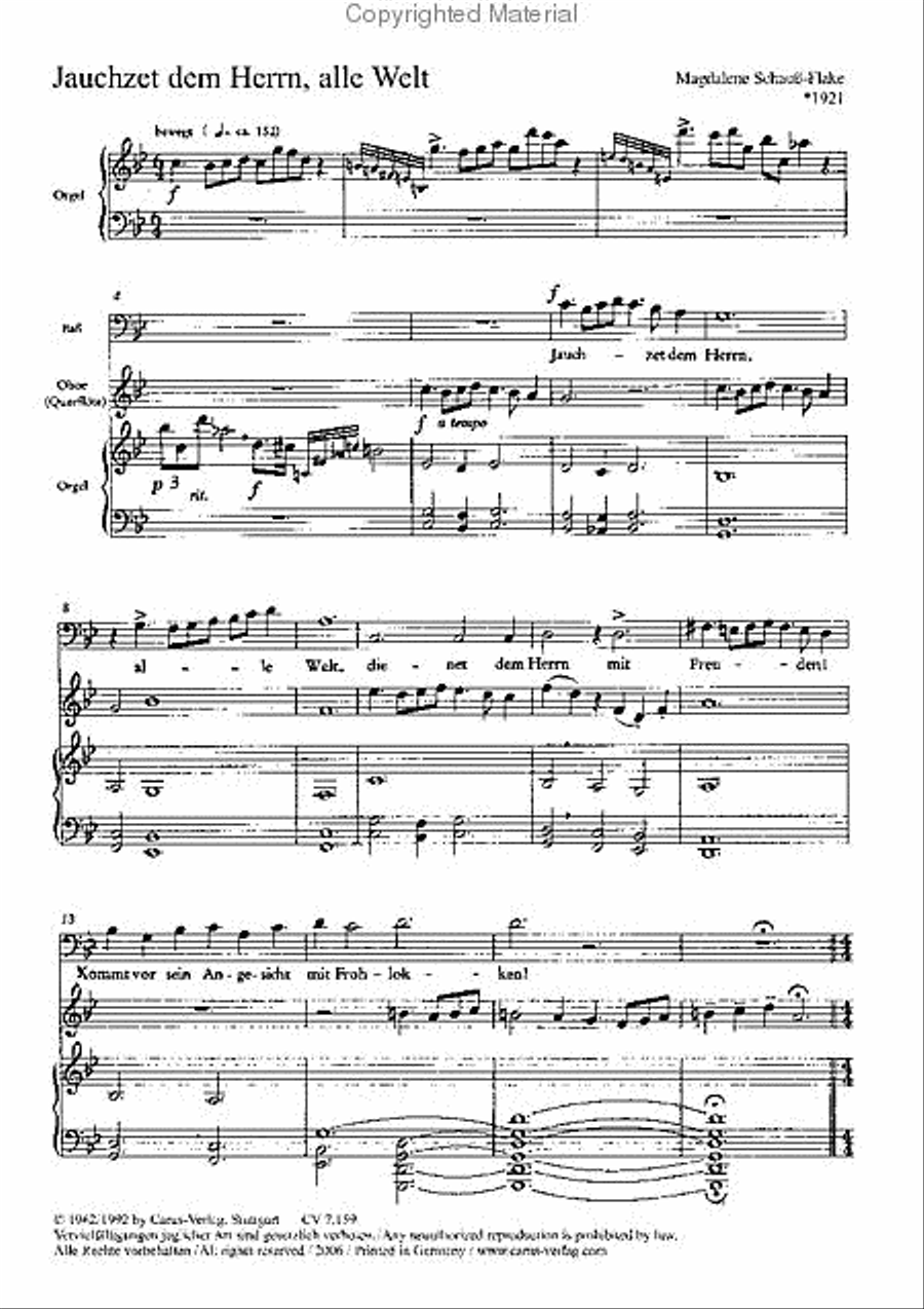 Shout to the Lord, all the earth (Jauchzet dem Herrn, alle Welt) Flute scores gallery preview page 2