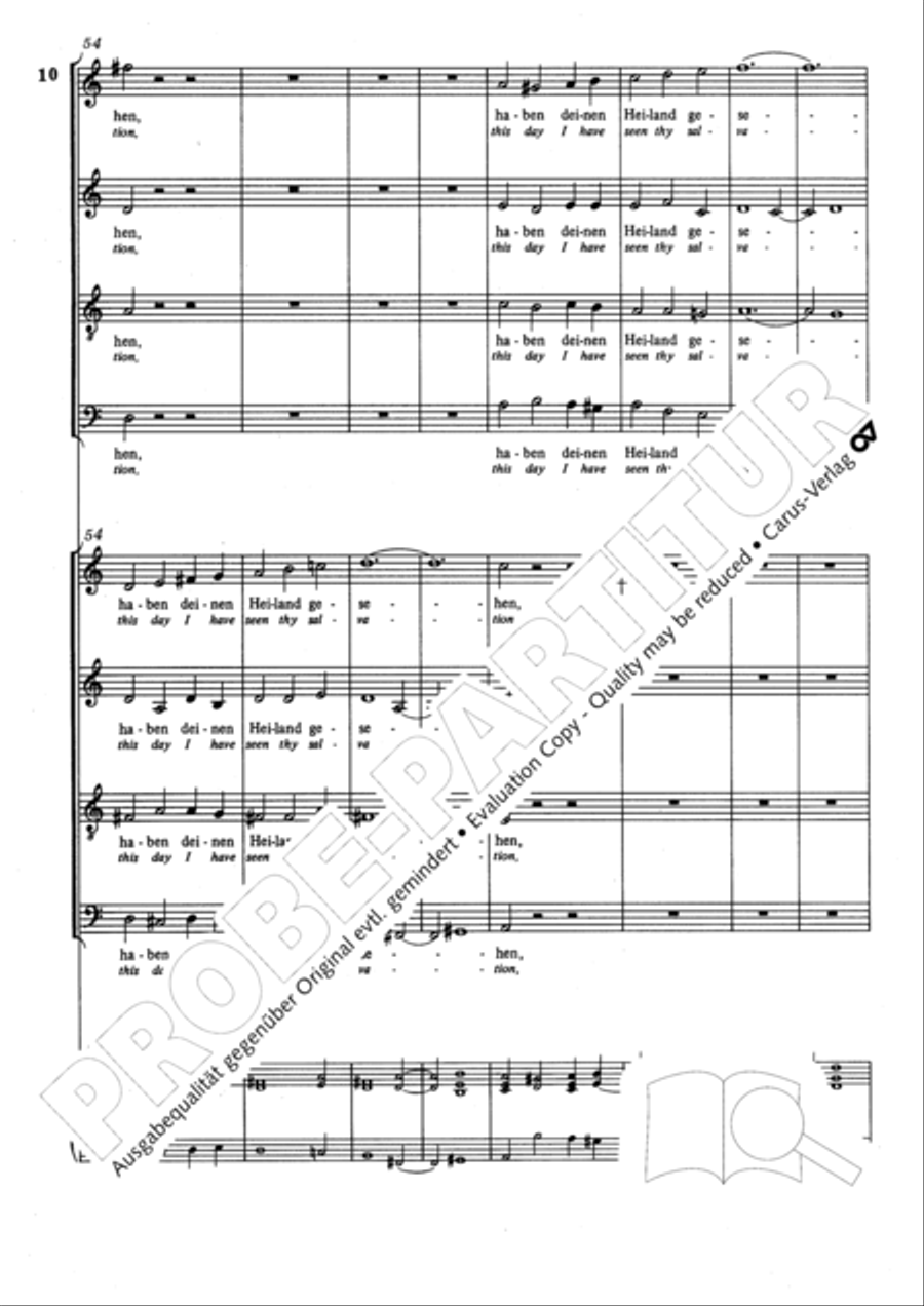Lord, now lettest thou thy servant depart (Herr, nun lassest du deinen Diener) 4-Part scores gallery preview page 11