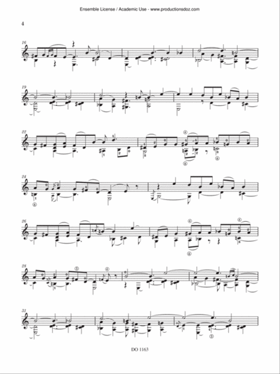 Chaconne Classical Guitar scores gallery preview page 4