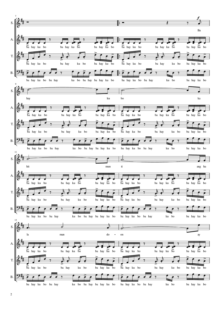 Bahay Kubo 4-Part scores gallery preview page 2