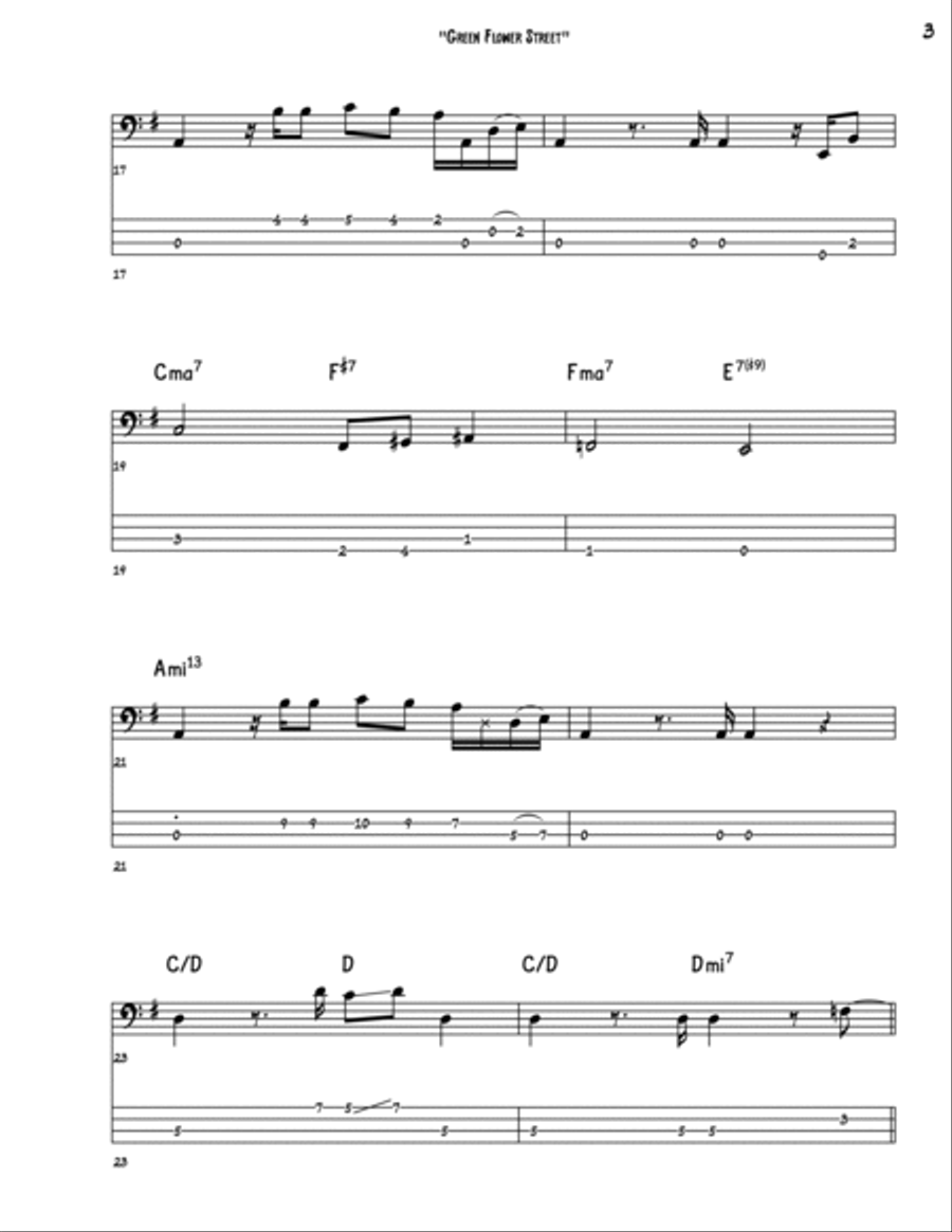 Green Flower Street Bass Guitar scores gallery preview page 3