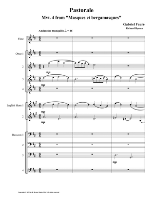 Pastorale from "Masques et Bergamasques", Op. 112 (Double Reed Choir + Flute)