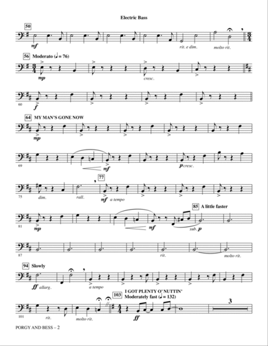 Porgy and Bess (Medley) - Electric Bass Choir scores gallery preview page 2