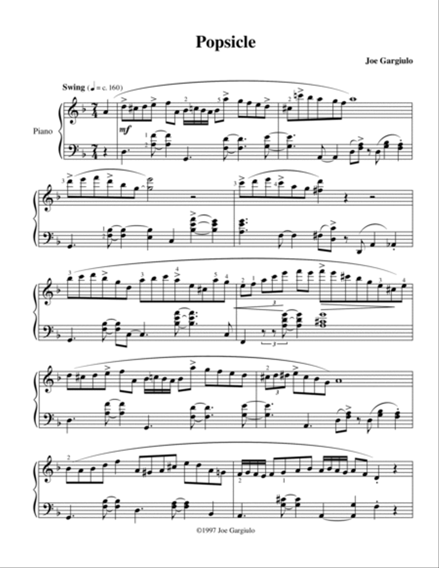 Popsicle Piano Solo scores gallery preview page 2