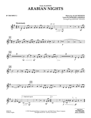 Book cover for Arabian Nights (from Disney's Aladdin) (arr. Johnnie Vinson) - Bb Trumpet 2