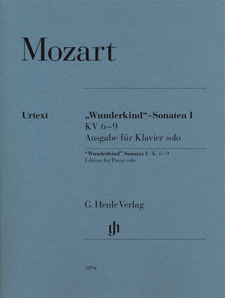 Book cover for Wolfgang Amadeus Mozart – “Wunderkind” Sonatas, Volume 1, K. 6-9