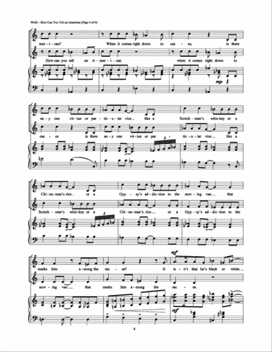 How Can You Tell an American Piano, Vocal, Guitar scores gallery preview page 4