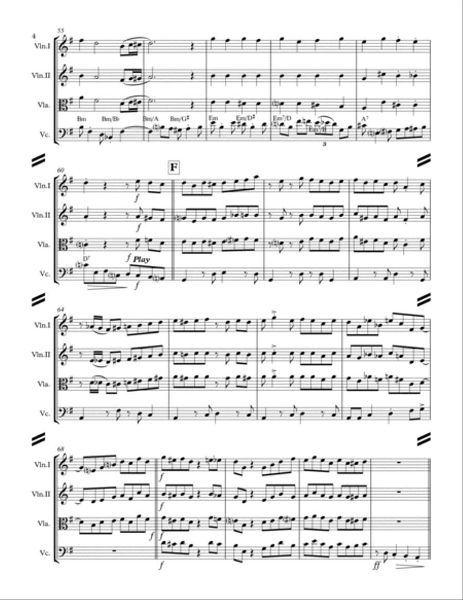 Rockin' Around The Christmas Tree String Quartet scores gallery preview page 5