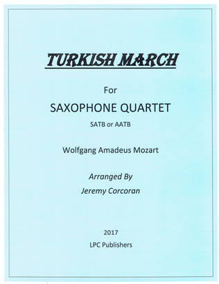 Turkish March for Saxophone Quartet (SATB or AATB)