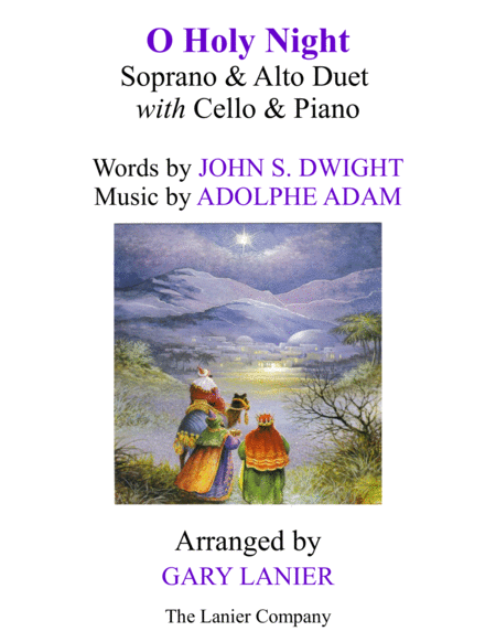 O HOLY NIGHT (Soprano, Alto Duet with Cello & Piano - Score & Parts included) image number null