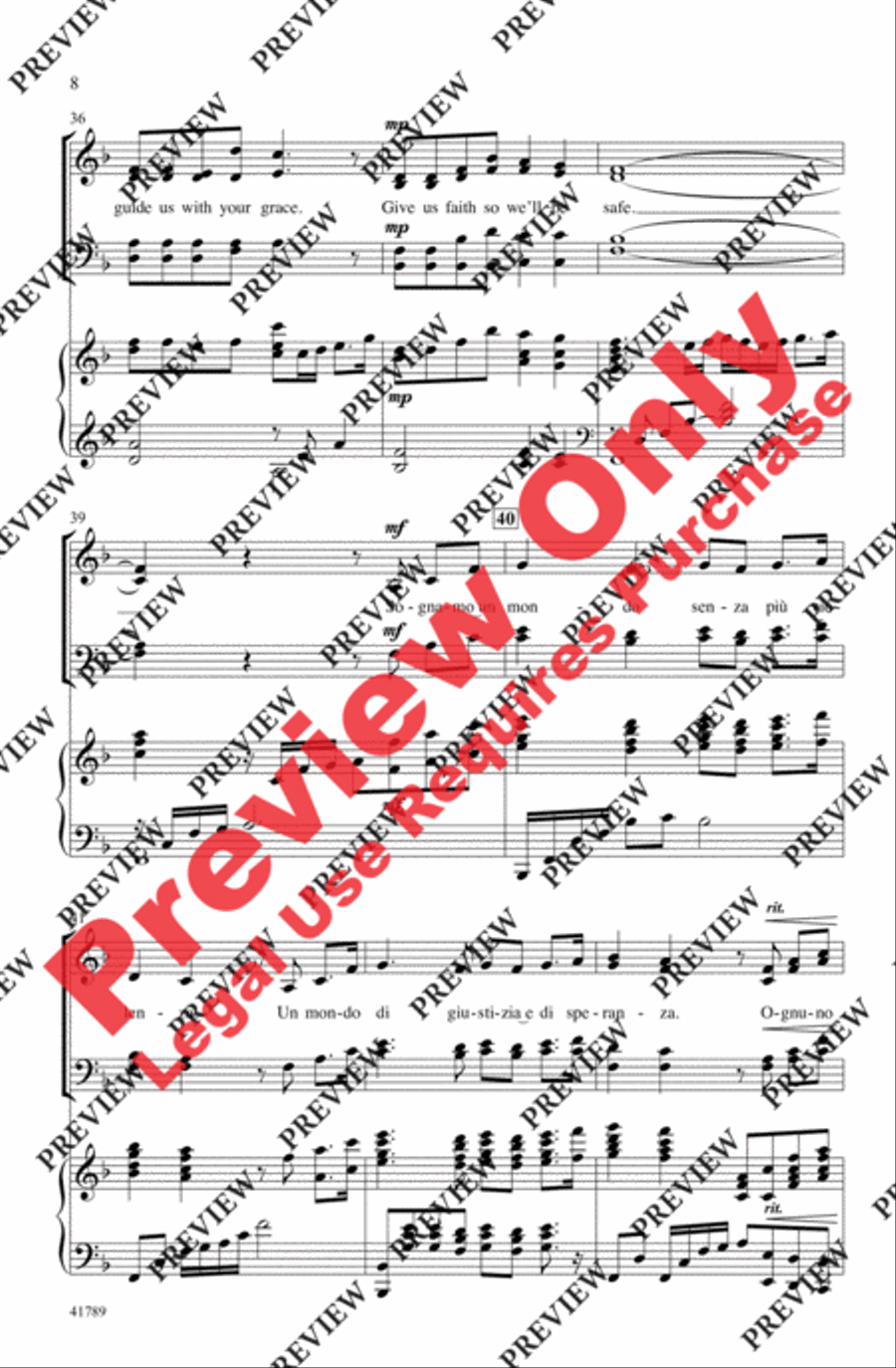 The Prayer 4-Part scores gallery preview page 8