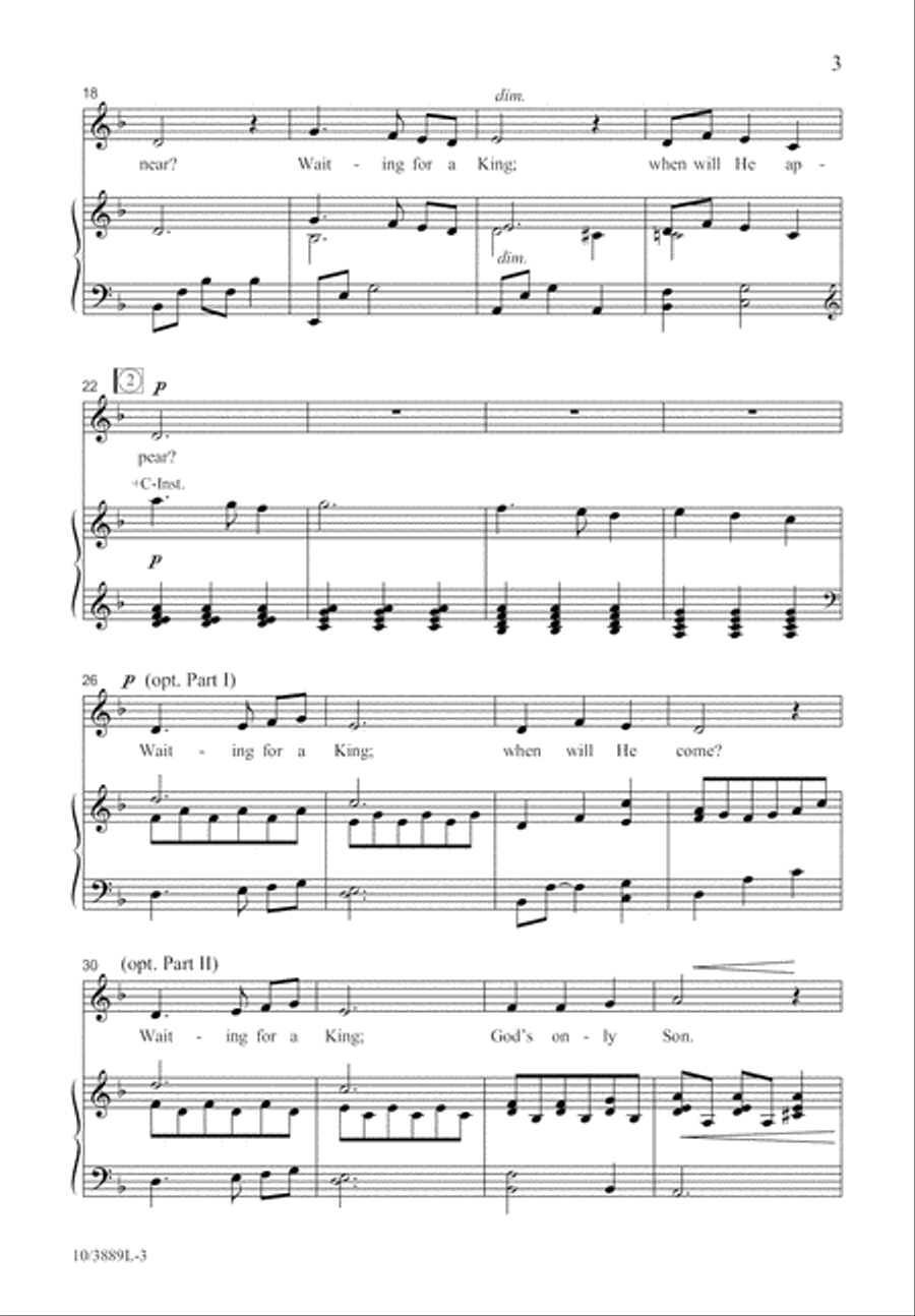 Waiting for a King Unison Choir scores gallery preview page 4