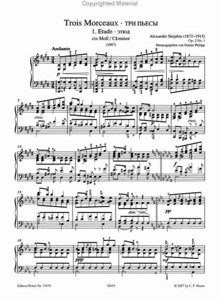 3 Morceaux Op. 2 for Piano