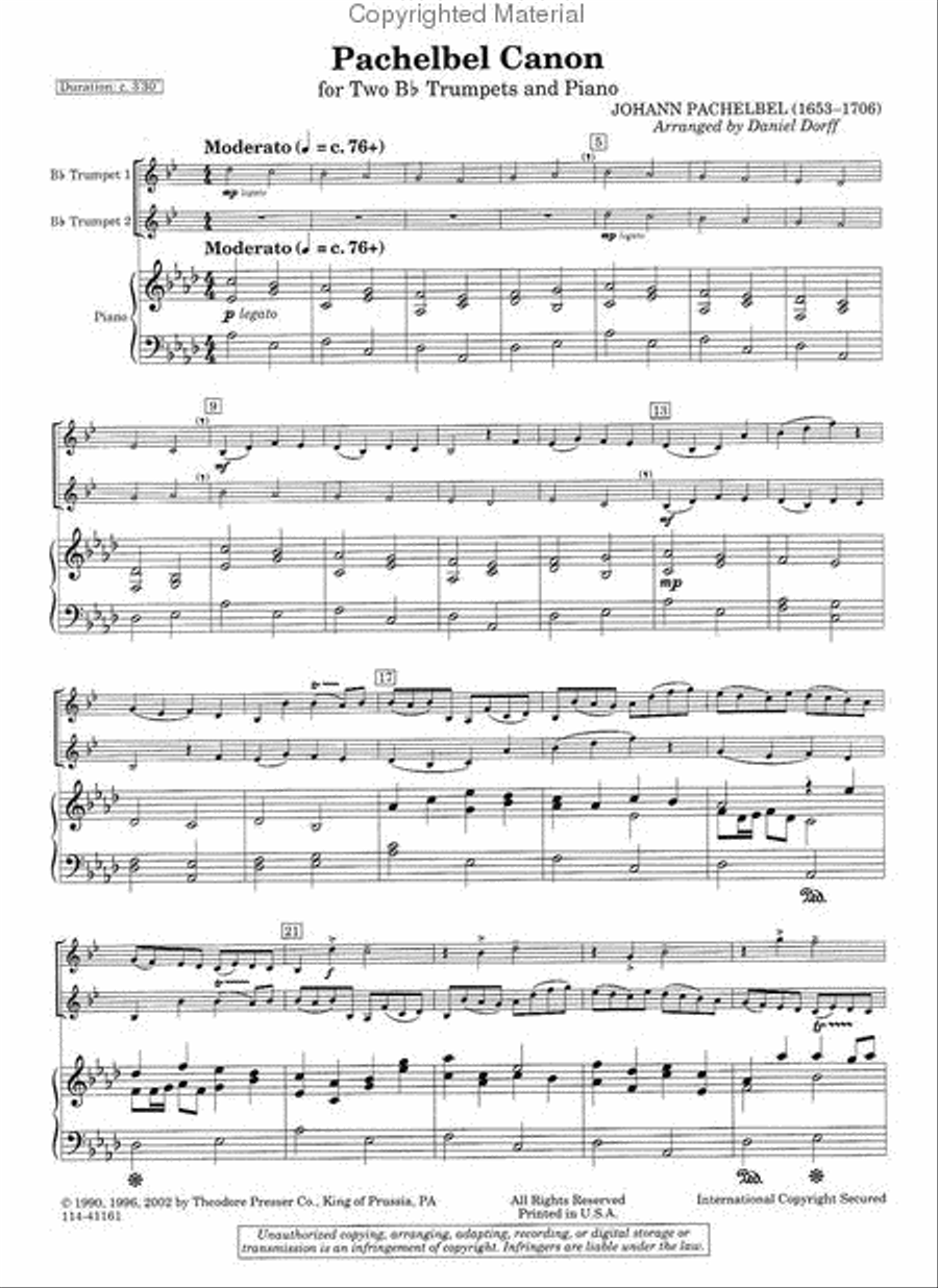 Pachelbel Canon Chamber Music scores gallery preview page 2
