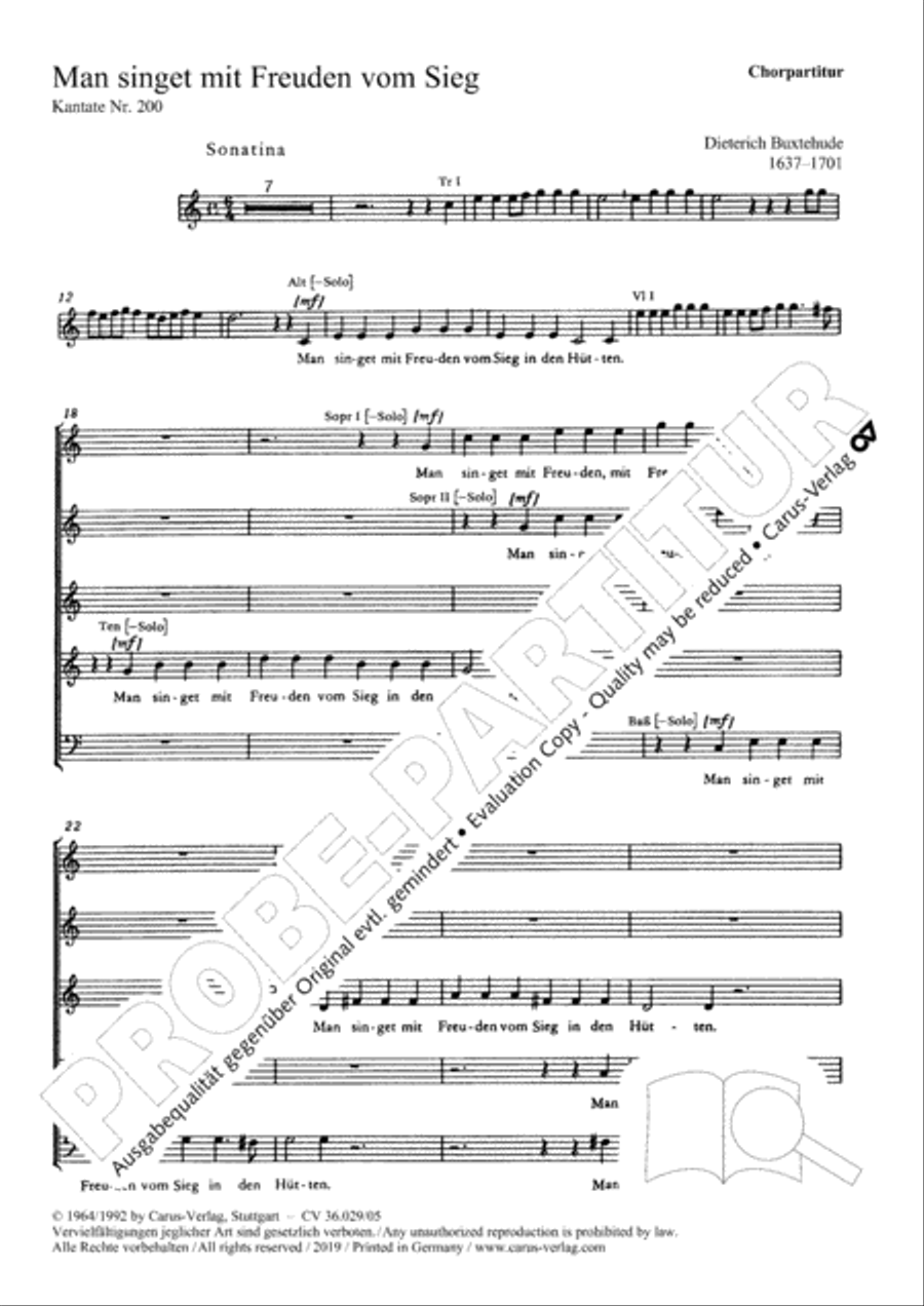 The voice of rejoicing and hope (Man singet mit Freuden vom Sieg) SSATB scores gallery preview page 2