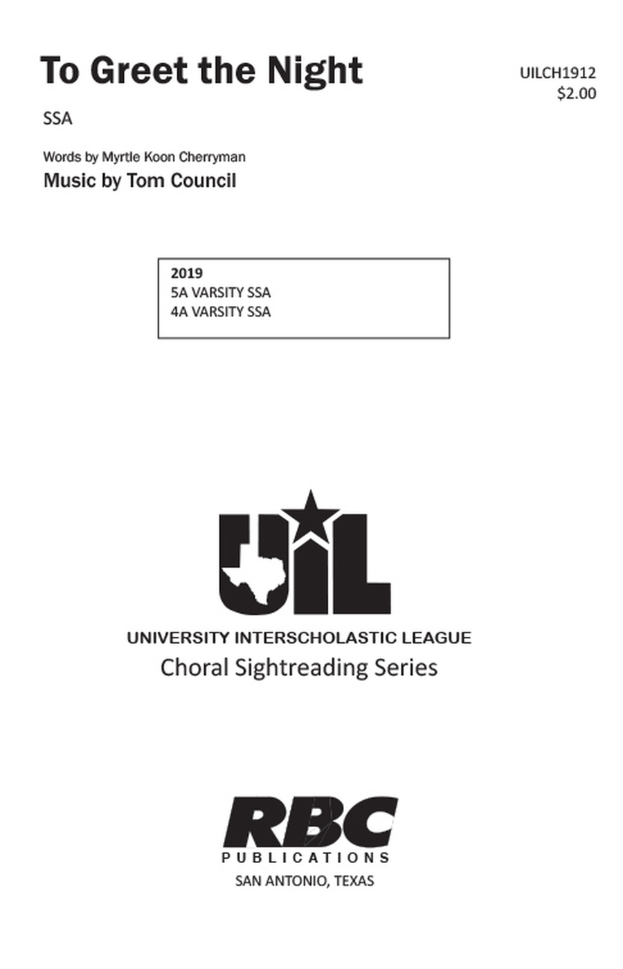 To Greet The Night (SSA) SSA scores gallery preview page 1