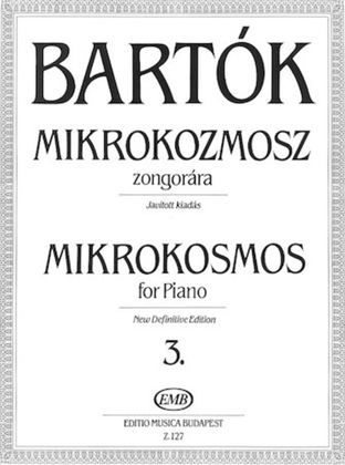 Book cover for Mikrokosmos For Piano Volume 3