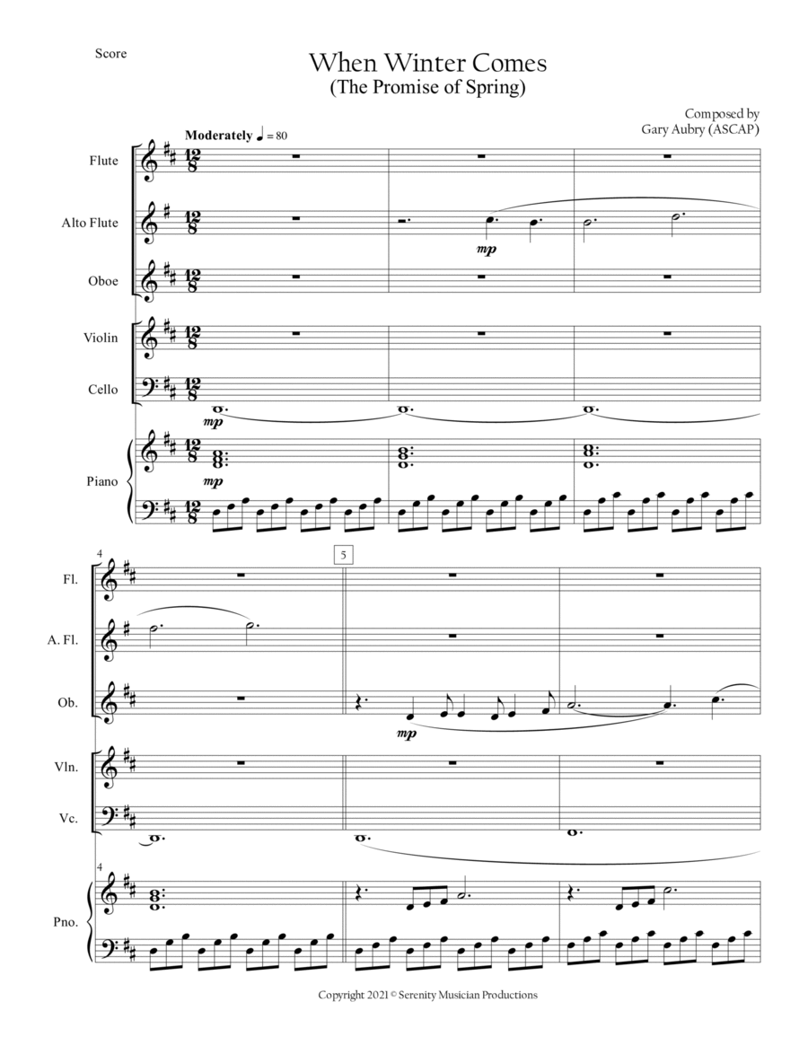 When Winter Comes (The Promise of Spring) Small Ensemble scores gallery preview page 1