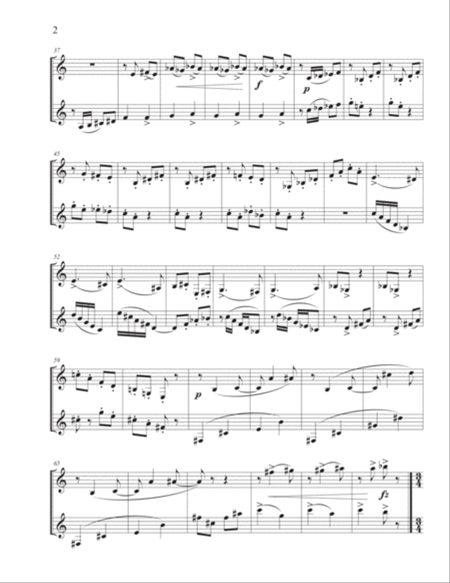 Three Bagatelles for Two Clarinets Clarinet Duet scores gallery preview page 2