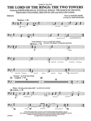 The Lord of the Rings: The Two Towers, Symphonic Suite from: Timpani