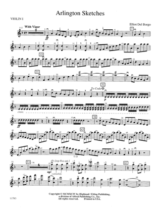 Arlington Sketches: 1st Violin