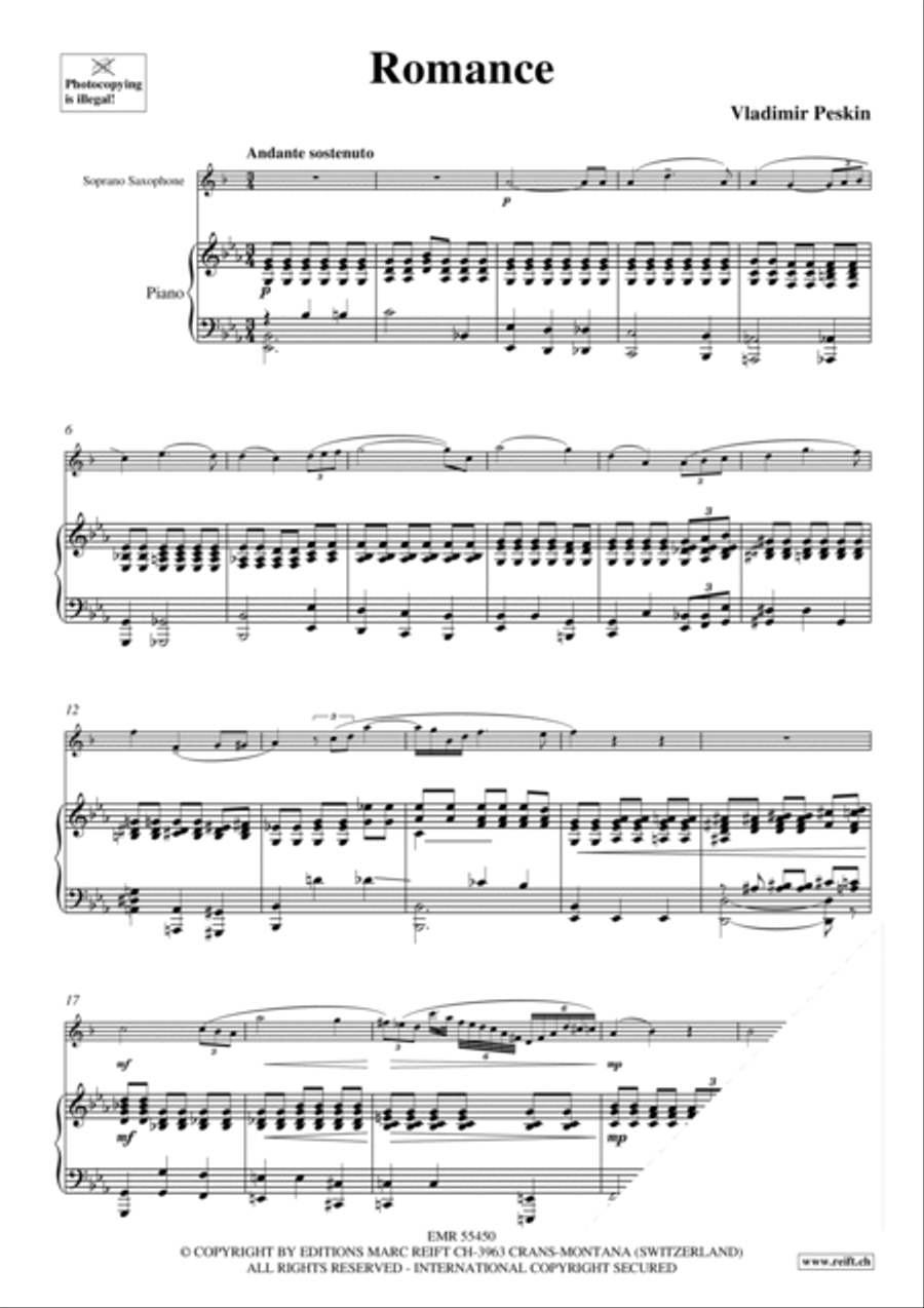 Romance Soprano Saxophone scores gallery preview page 3