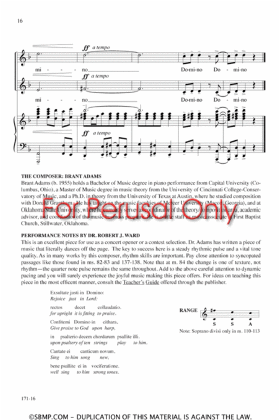 Exsultate Justi in Domino - SA Octavo SA scores gallery preview page 16