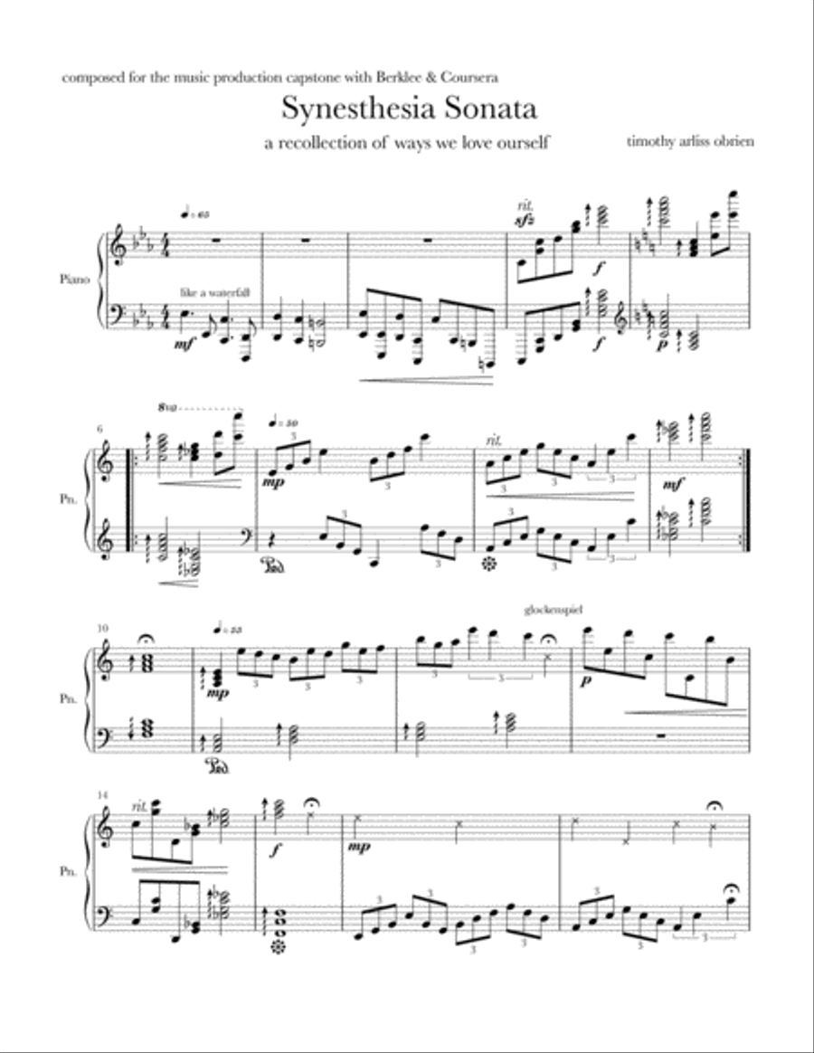 Synesthesia Sonata Piano Solo scores gallery preview page 1