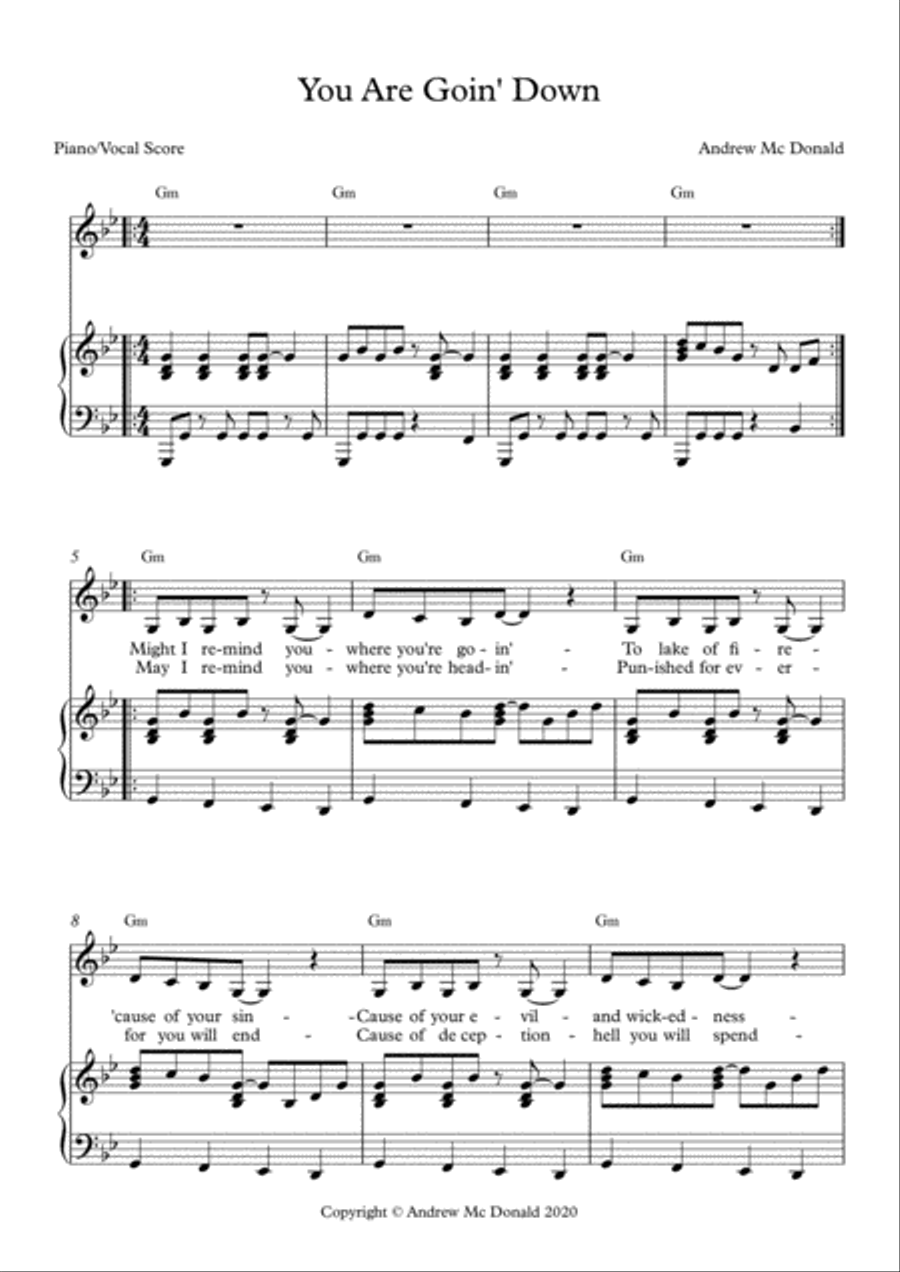 You Are Goin' Down Voice scores gallery preview page 2