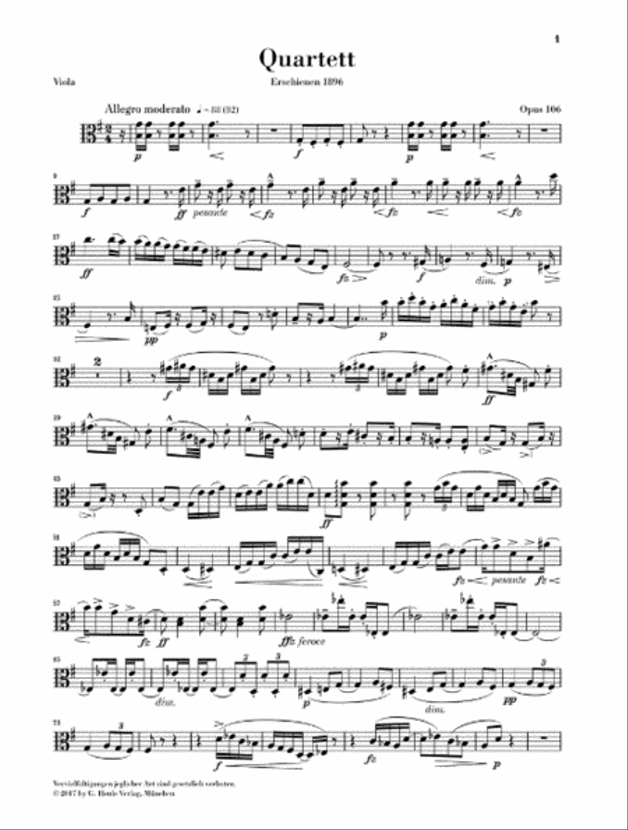 String Quartet G Major Op. 106 B 192 String Quartet scores gallery preview page 4