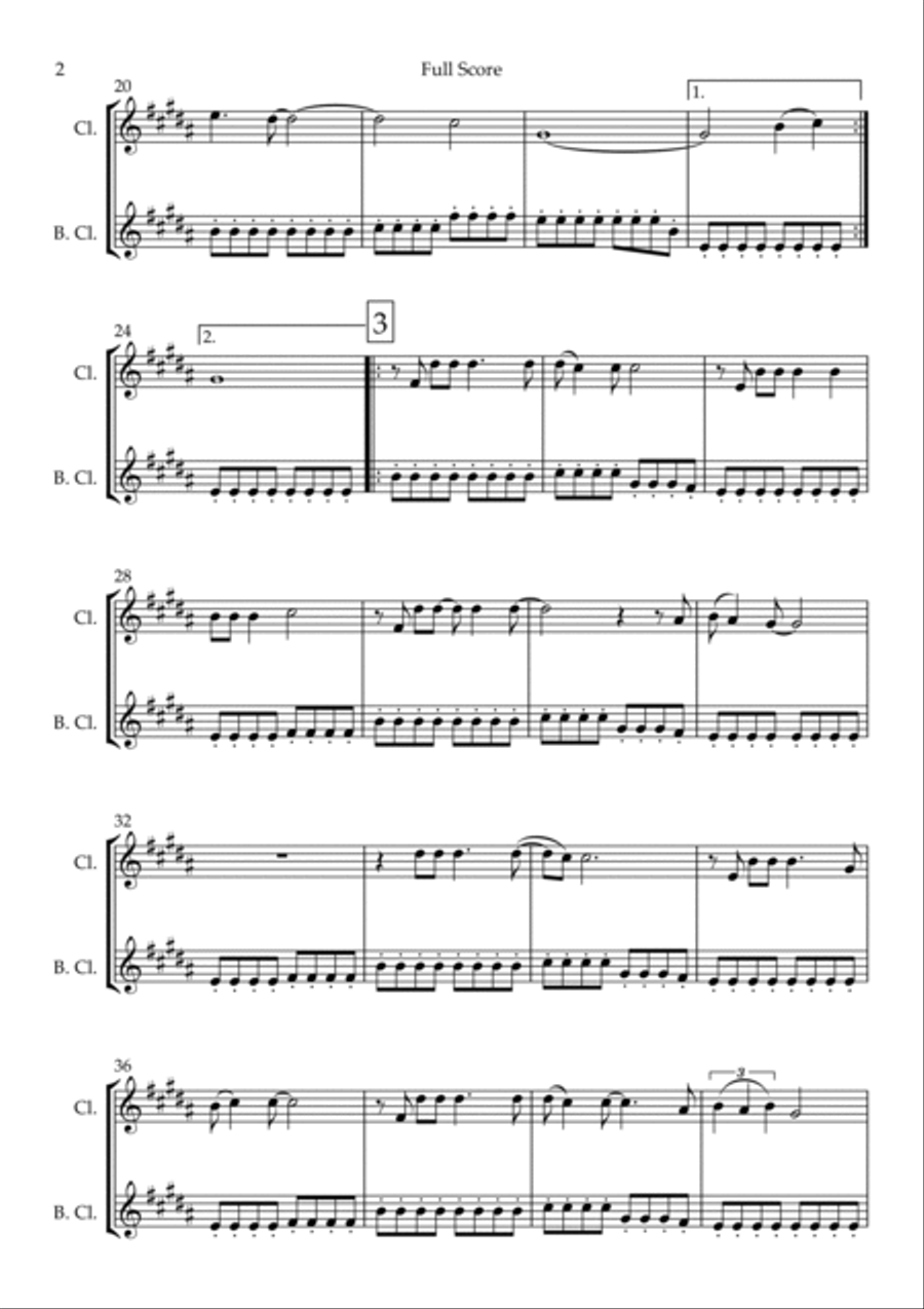 City Of Blinding Lights Clarinet Duet scores gallery preview page 2