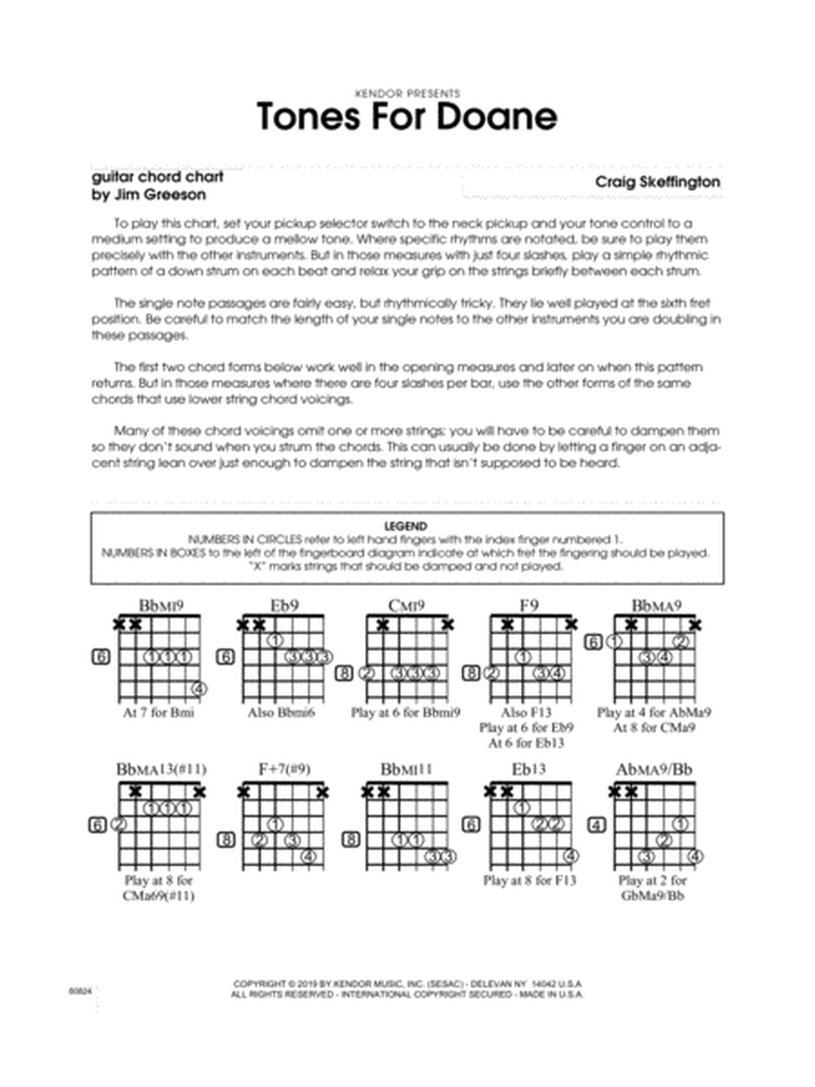 Tones For Doane - Guitar Chord Chart