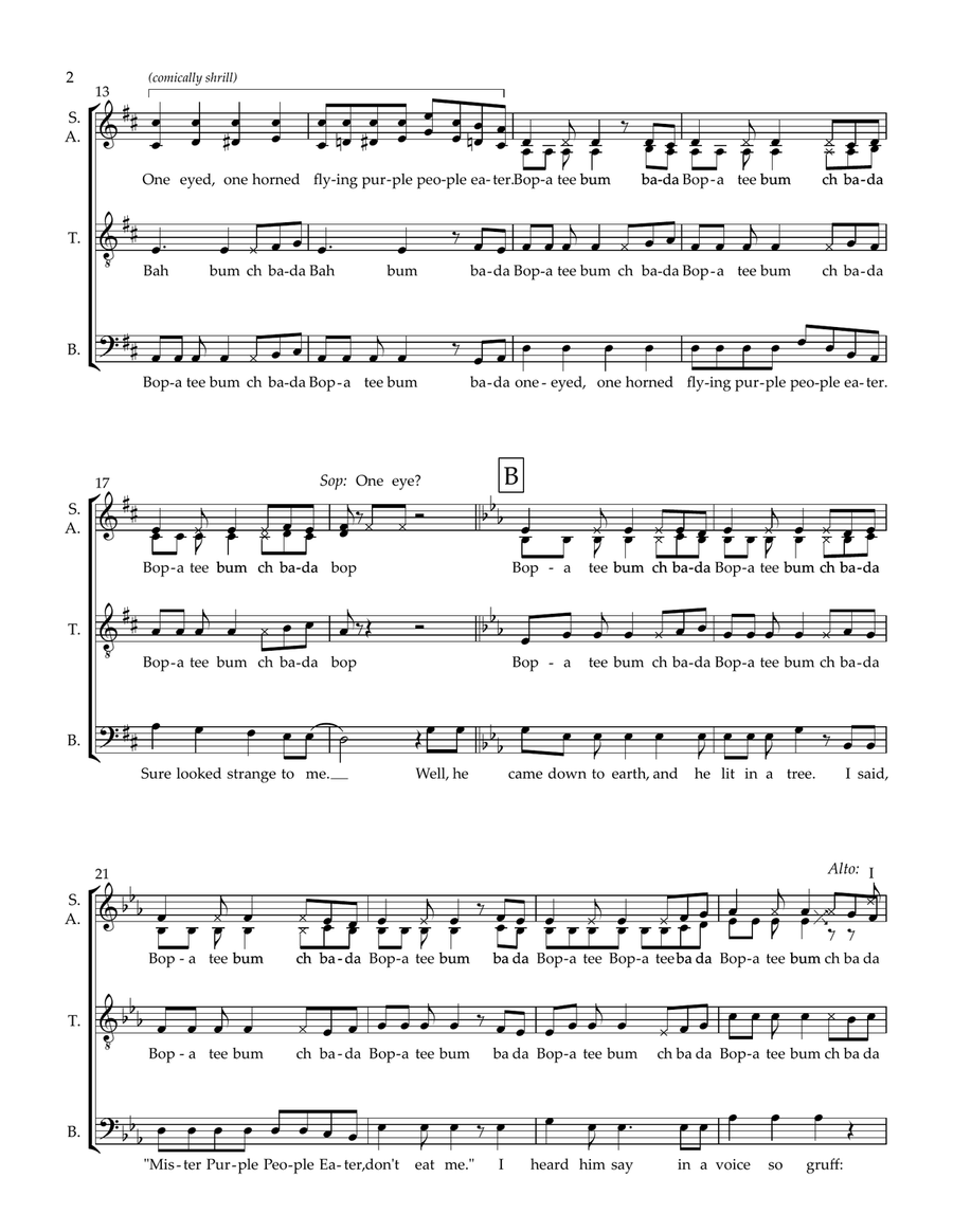 Purple People Eater(tm) 4-Part scores gallery preview page 3