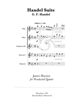 Book cover for Handel Suite for Woodwind Quintet
