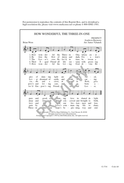 How Wonderful the Three-in-One 4-Part - Sheet Music