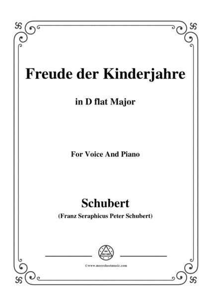 Schubert-Freude der Kinderjahre,in D flat Major,for Voice&Piano image number null