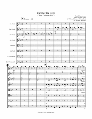 Book cover for Carol of the Bells (F min) (String Octet - 4 Violin, 2 Viola, 2 Cello)