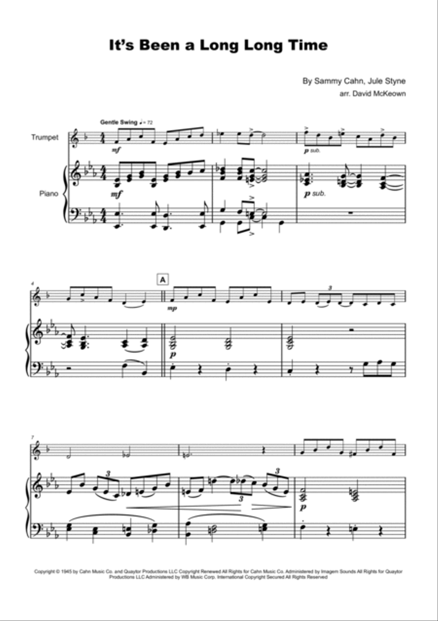 It's Been A Long, Long Time Trumpet Solo scores gallery preview page 2