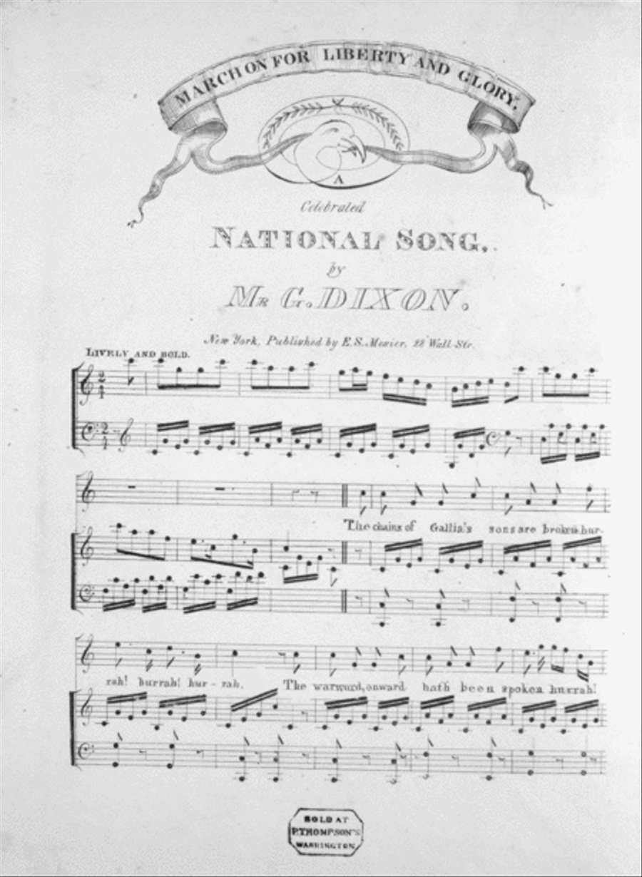 March on For Liberty and Glory. A Celebrated National Song Voice scores gallery preview page 1
