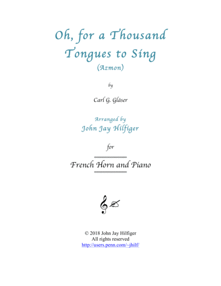 Oh, for a Thousand Tongues to Sing - Horn and Piano image number null